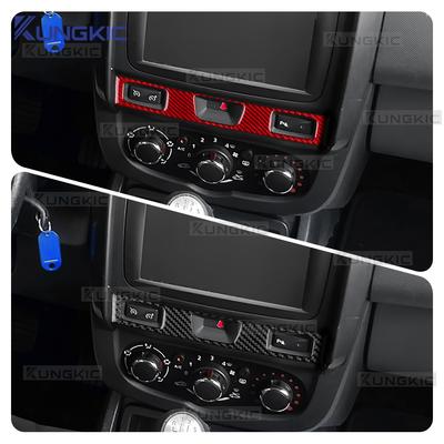 Do Dacia Duster 2014 2015 2016 2017 2018 Prawdziwa Miękka Naklejka z Włókna Węglowego LHD RHD Akcesoria do Dekoracji Przycisków Centralnej Konsoli Samochodu