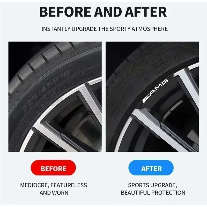 Car For Mercedes-Benz AMG 4Pcs Car Wheel Badge Sticker Emblem Decoration for Mercedes Benz W124 W205 W211 W203 W204 W168 CLA CLK