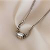 European And American Port Style Design Spring 925 Sterling Silver Retro Cylindrical Letter Clavicle Chain Necklaces TYB379