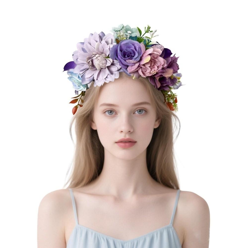 Bandeau Floral en Tissu Doux Couronne de Fleurs pour Photographie de Bal Headpiece en Fleur Tissu Femme
