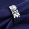 925 Sterling Silver Rings for Men Shining Crystal Adjustable Size Fashion Gifts Engagement Wedding High Quality Jewelry
