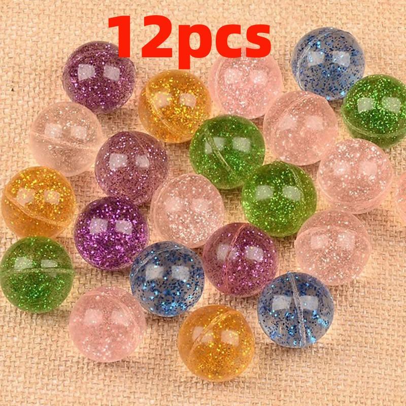 12pcs 30MM Glitter Bouncy Ball - Kids Boys Girls Toys Balle Rebondissante Kinder Spielzeug Children Fun Balls