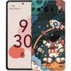 Cute Cartoon Astronaut For Google Pixel 8 7 6 Pro 6A 5G Black Phone Case Soft Shockproof Back Cover Silicone TPU Shell Coque