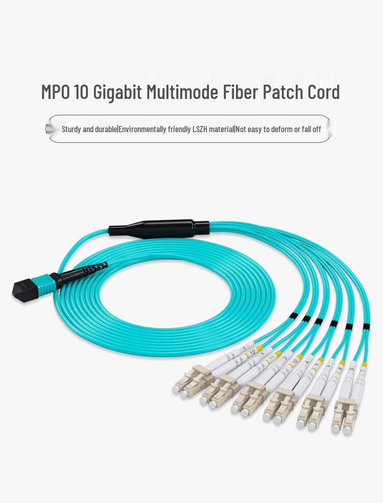 HAILE Multi-mode MPO-LC 12-core 40G/10G & 100G/25G OM3 Fiber Adapter