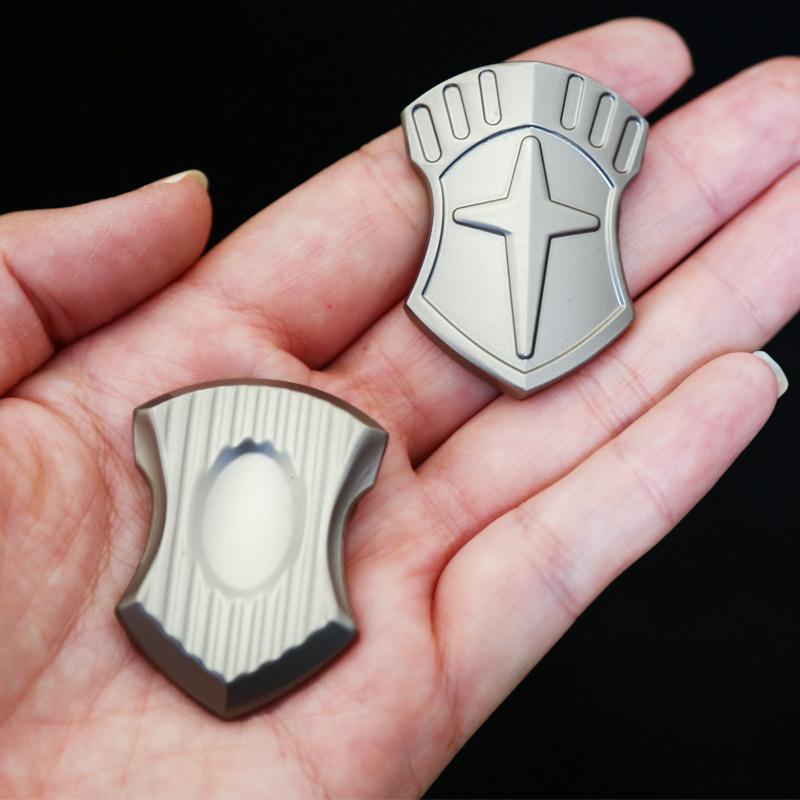 Shield Magnetic Push Card Mechanical Slider Pushing Plate Haptic Coin EDC Metal Relieve Stress Relief Toy Decompression Fidget