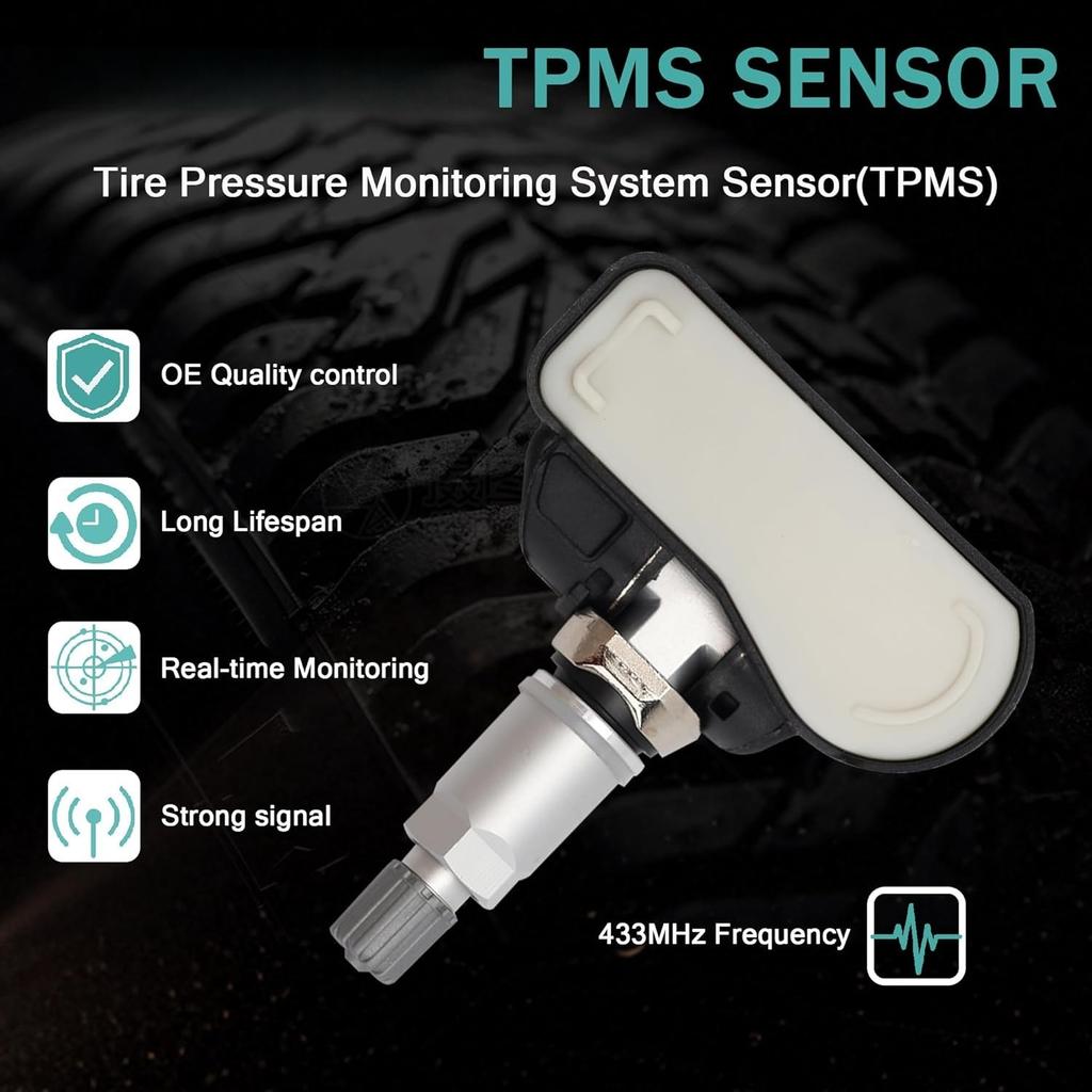 TPMS Tire Pressure Sensors 433MHz Programmed TPMS Sensor Compatible with Mercedes-Benz Smart Infitini Replaces # A0009050030 A0009051804
