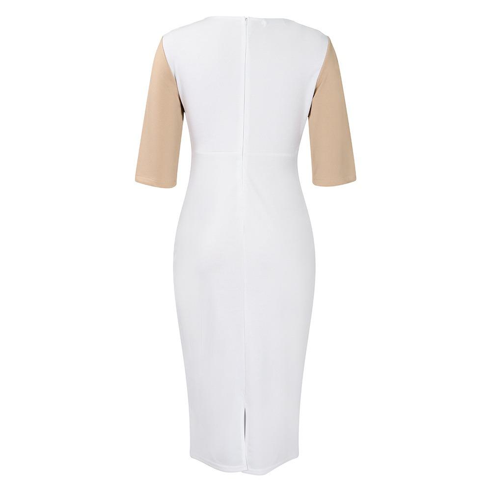 Rochie de femei de mărime mare, la modă de primăvară, cu design de șold și mâneci cinci sferturi, pentru un aspect elegant