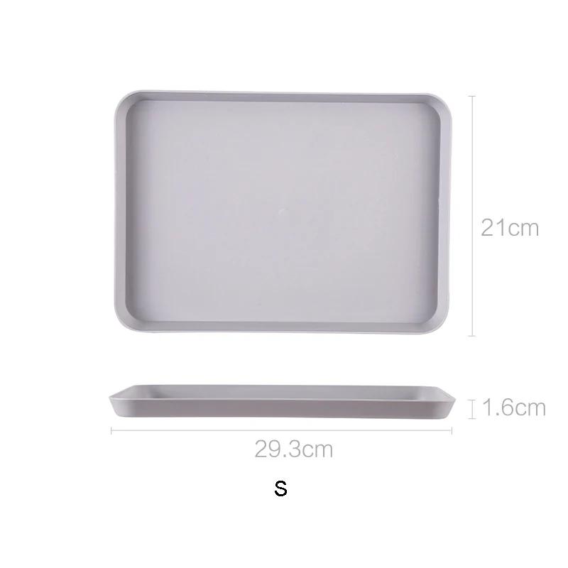 Pink Green Gray Plastic Tray Nordic Rectangular Plastic Tray Storage Serving Tray Kitchen Organizer Kitchen Fruit Dessert Tray