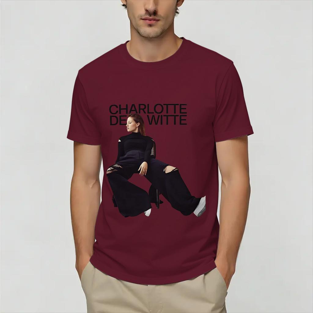 Charlotte De Witte Cotton TShirt For Unisex Summer Awesome T Shirts Crewneck Trendy Cool Tees Oversize Pattern Clothes