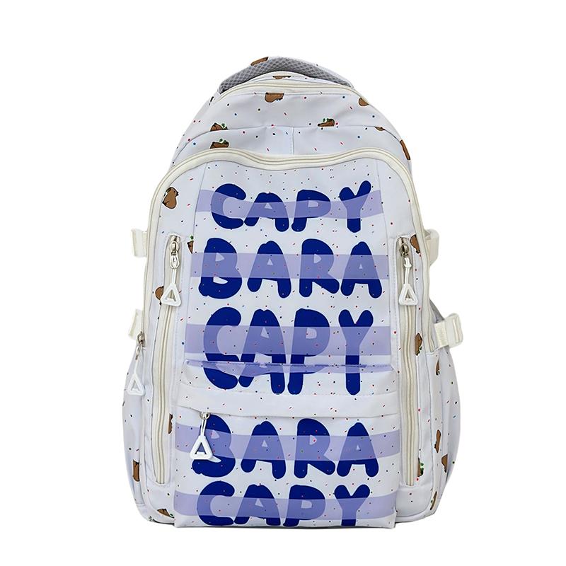 

Large Letter Print Backpack Student Wear-Resistant Cartoon Schoolbag зелений