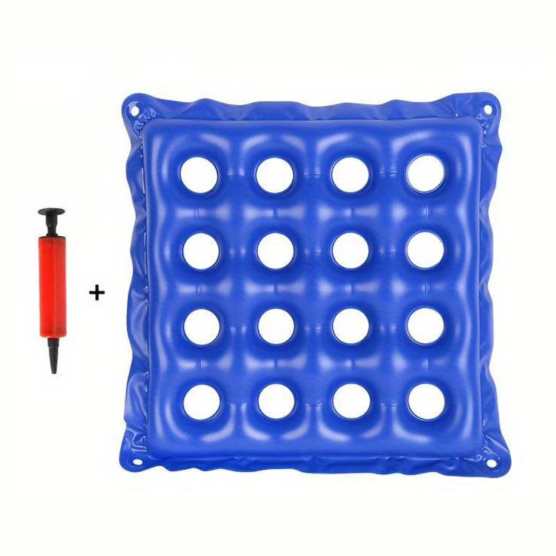 Single person wheelchair portable anti pressure ulcer square seat cushion PVC thick perforated breathable inflatable cushion