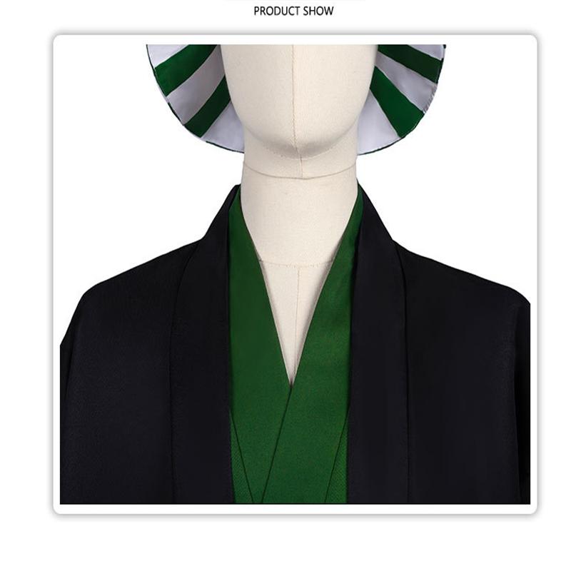 Anime Bleach Cosplay Urahara Kisuke Gotei 13 Costume Kimono Uniform Cape Top Pants Hat Full Suit For Halloween Costume For Adult