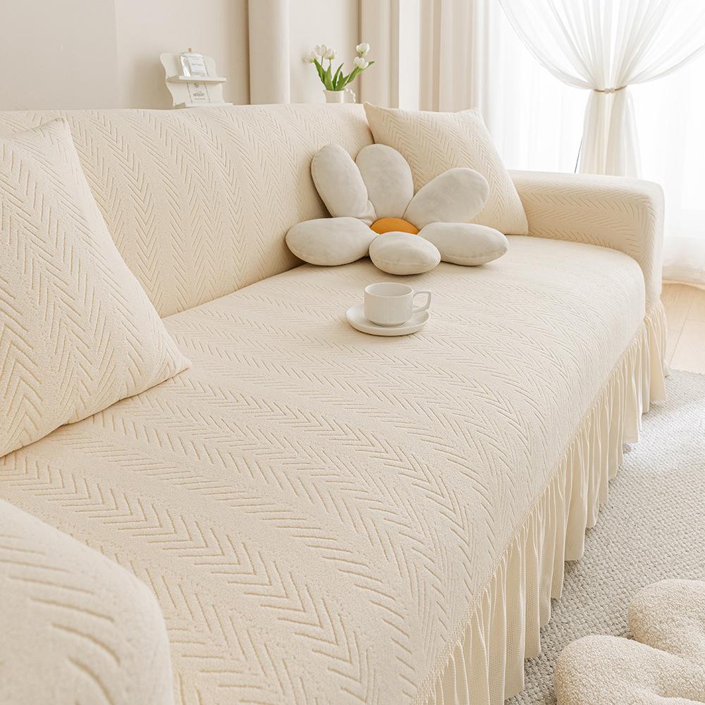 New Skirted Sofa Cover All Purpose Set All Season Universal Cat Scratch Protection Cover Fabric
