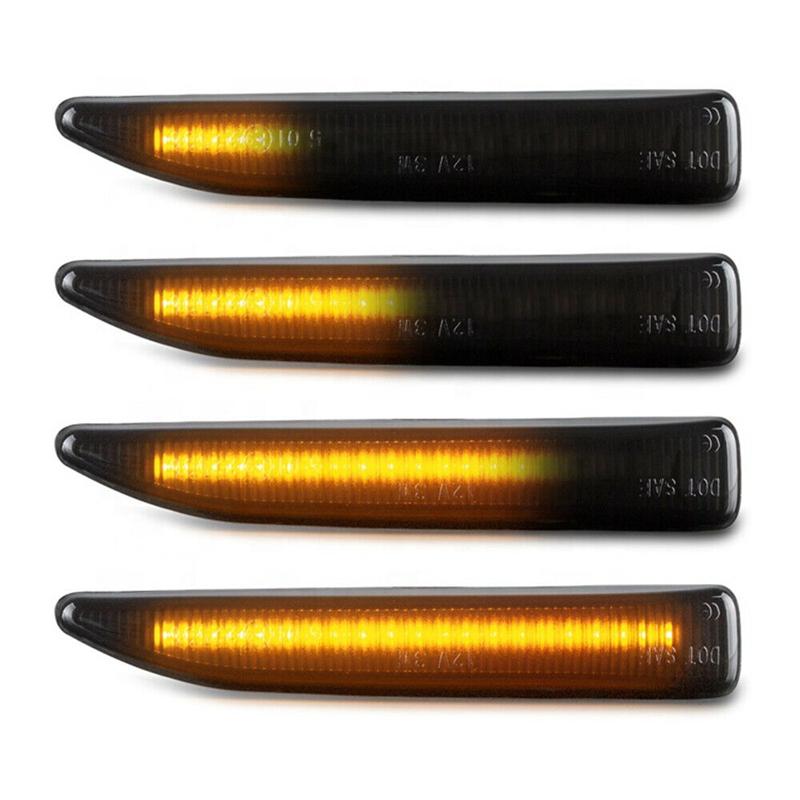 Dynamic LED Side Marker Lights Turn Signal Lamp Sequential Blinker 12V Amber For 2002-2008 BMW E65 E66 E67 745i 750i 760i