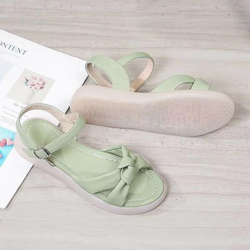 Real Soft Leather Women's Shoes Beef Tendon Sole Sandals Women's 2025 New Fashion Wear Sexy Work Versatile Student Fairy Style