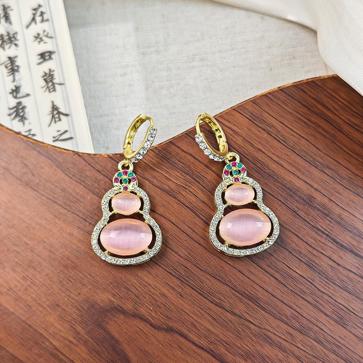 

Элегантные серьги в форме тыквы в китайском стиле с цирконом – нежное украшение для ушей для женщин розовый