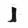 Fashion New Fashion Lazy Pleated Cow Suede Knee High Boots Autumn Winter Round Head Low-heel Short Plush Warm Women Long Boot Size 34-43