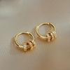 Hypoallergenic Copper Golden Hoop Earrings, Anti-Fade, Comfortable, Versatile, Simple and Elegant, Fashionable Women's Earrings for Daily Wear Parties