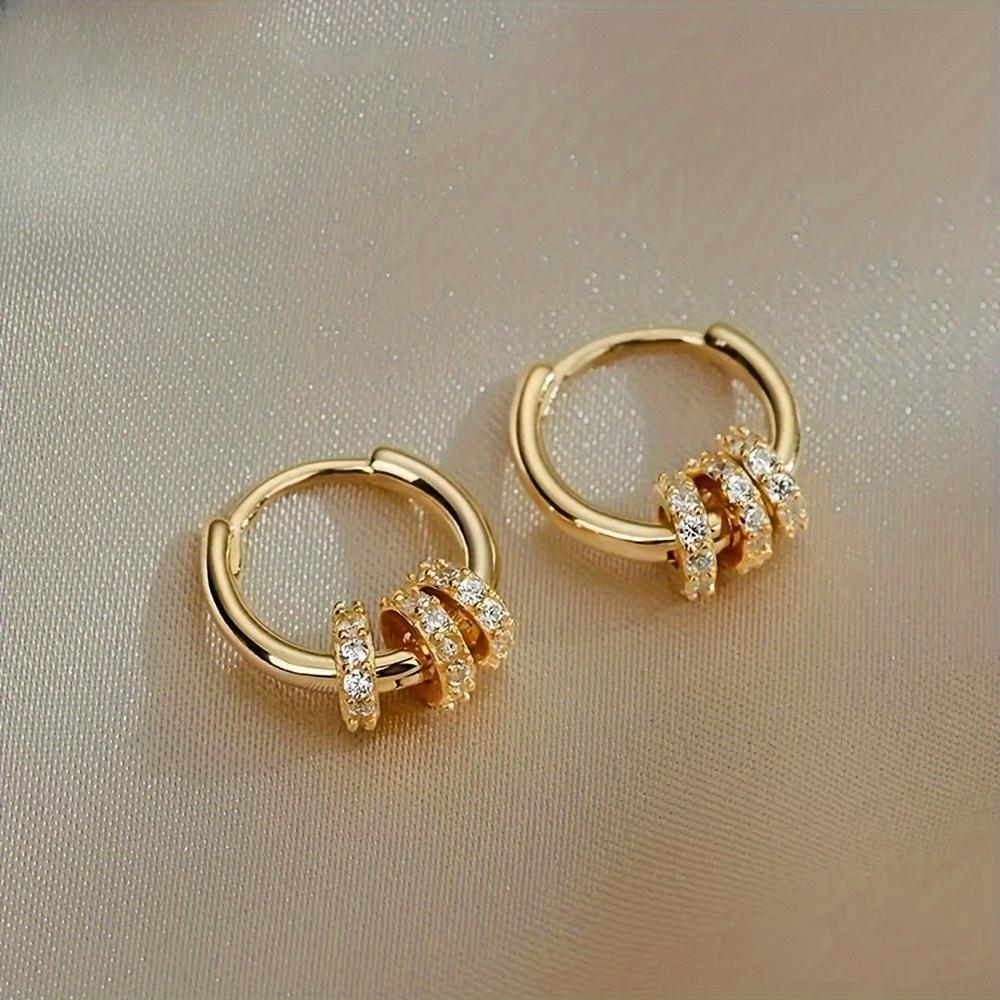 Hypoallergenic Copper Golden Hoop Earrings, Anti-Fade, Comfortable, Versatile, Simple and Elegant, Fashionable Women's Earrings for Daily Wear Parties