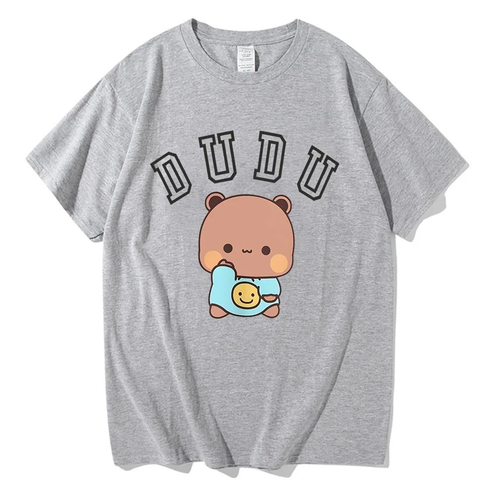 Panda Bear Cartoon Printing T-shirts Short Sleeve Women Men Cotton Tee-shirt Bubu Dudu Cute Graphic Tshirts Casual Summer Tees