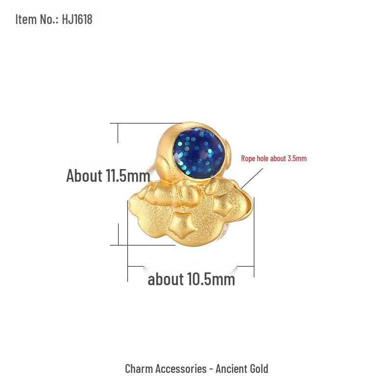 Goldener Sand Astronaut Weltraum Armband DIY Kit: Perlen, Planeten & Raumschiff-Anhänger