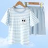 Bingxue Mumu Boys' Summer Pure Cotton Short Pajama Set