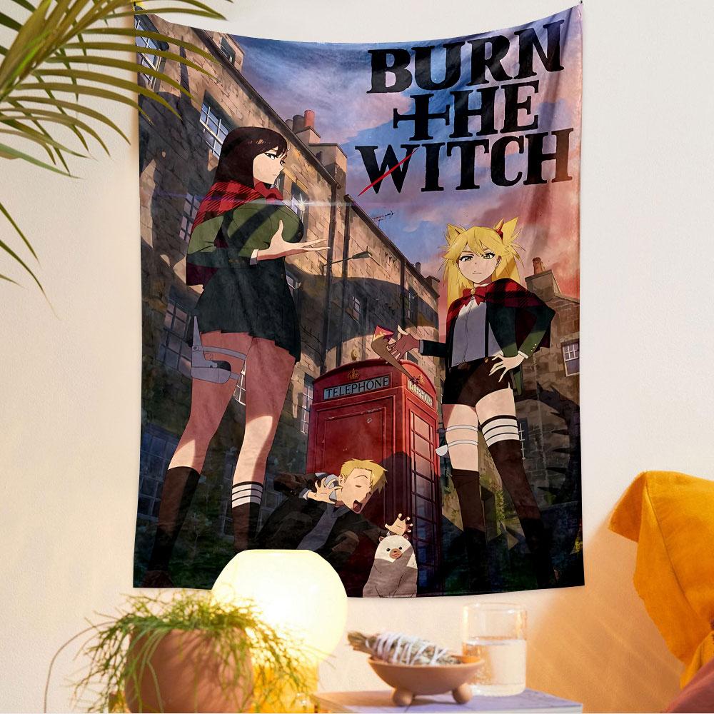 Burn the Witch Tapestry Wall Hanging, Anime Film Poster, Wall Decor for Bedroom Living Room Dorm