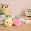 Super Soft-haired Fruit Plush Charm Miniature Strawberry/Pineapple Shape Plush Fruit Ornament Plush Stuffed Doll Bag Decoration