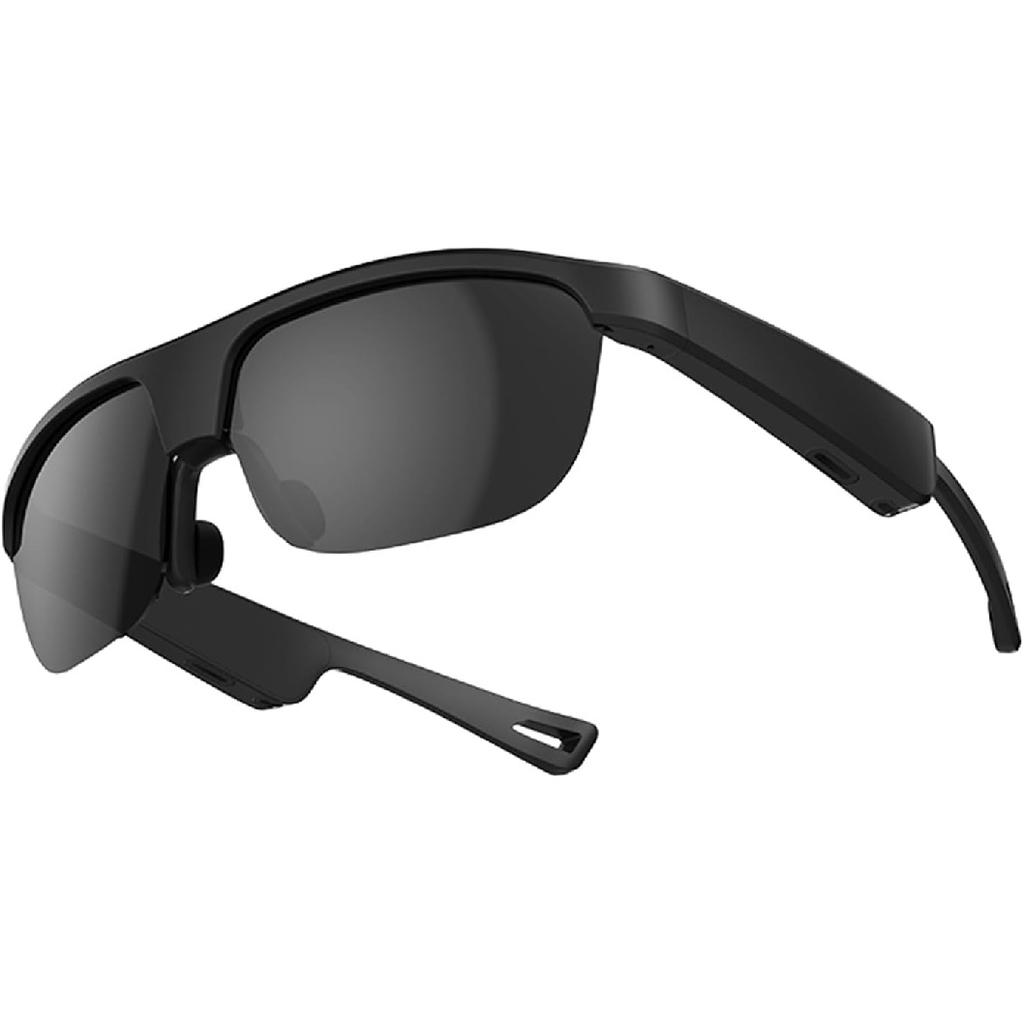Bluetooth Audio Sunglasses | Smart Glasses with Play Music and Make Phone Calls for Cycling Camp Travel Sunbathing - Black