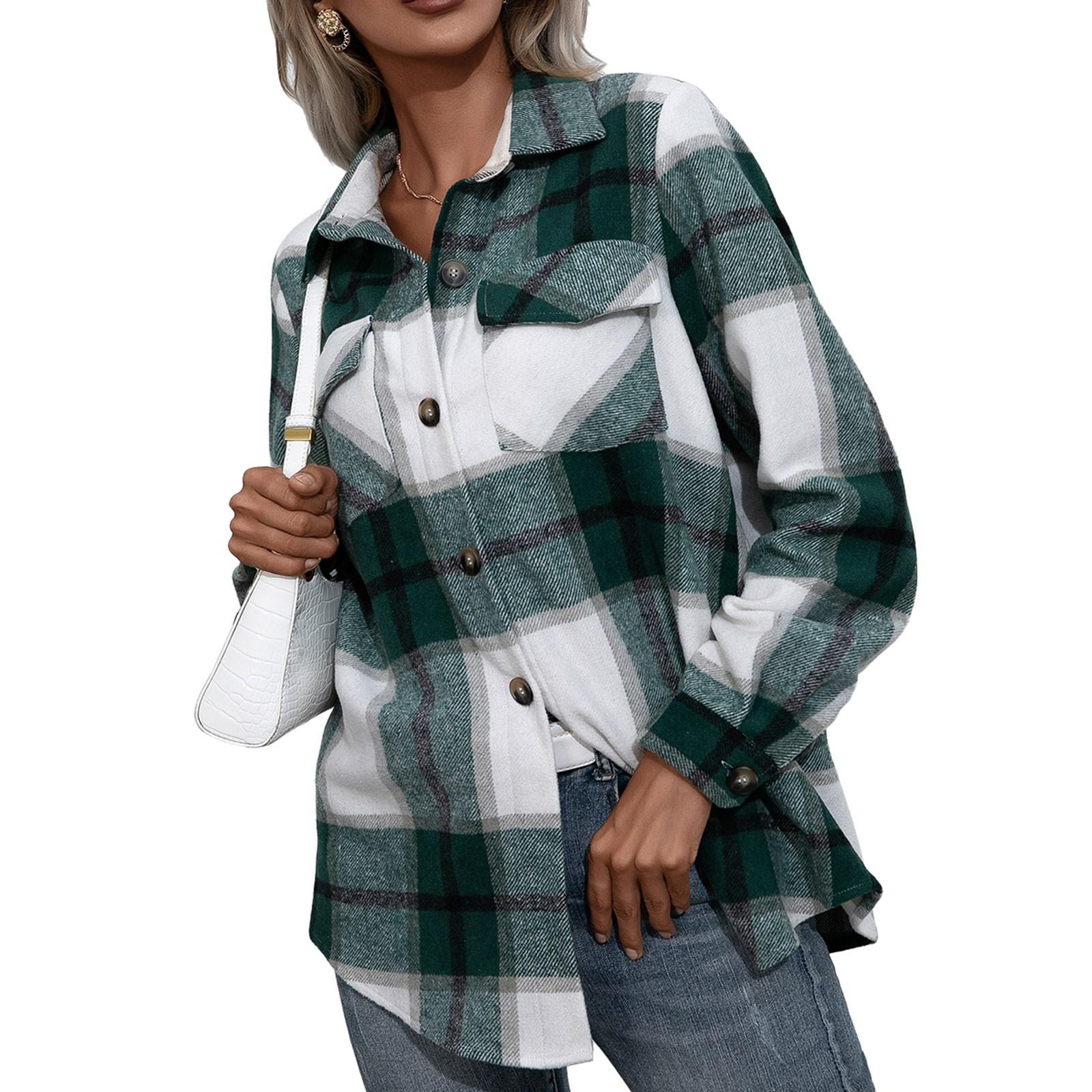

Женские фланелевые клетчатые рубашки с длинным рукавом, обычного кроя, на пуговицах, топы, уличная одежда L