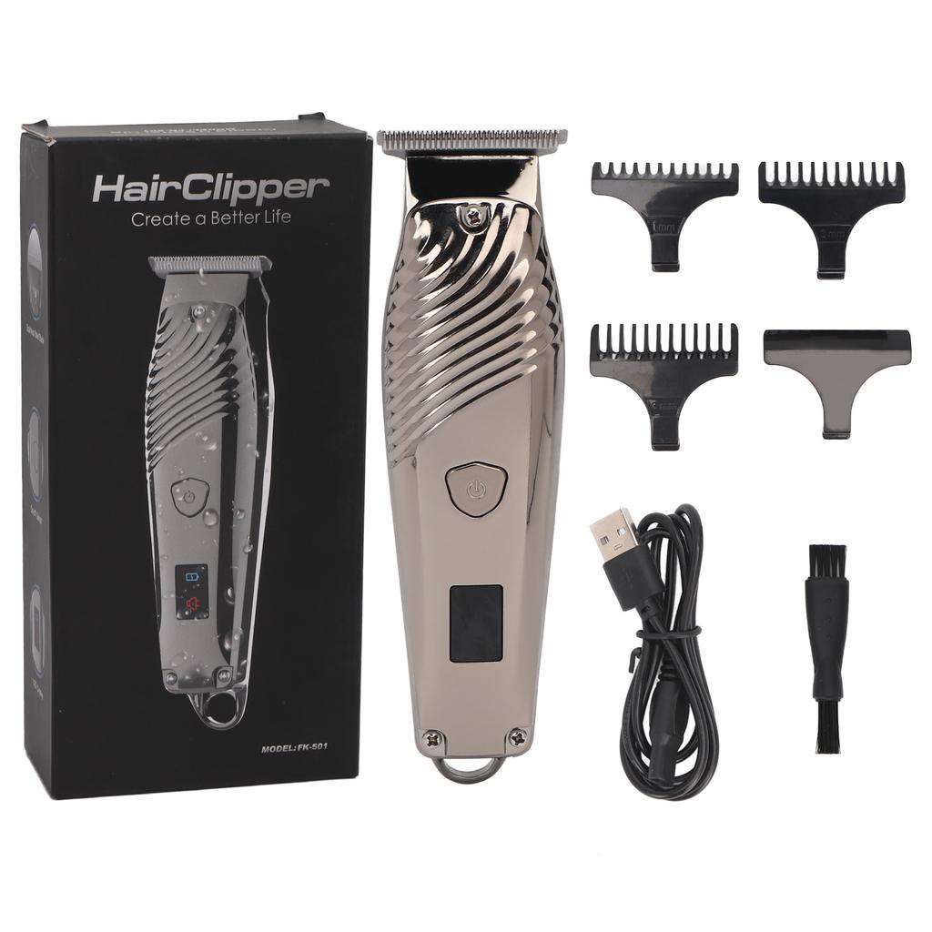 Hair Trimmer Rechargeable Low Noise Safe Portable Electric Hair Clipper with 3 Guide Combs for Men