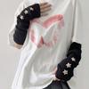 Solid Color Y2K Star Arm Cover Long Warmer Long Cuff Knitted Fingerless Sleeves  Outdoor