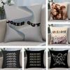 J-Joker O-Out Band Cushion Cover Soft Plush Fabric Double-Sided Printed Sofa Cushion Cover for All Seasons Home Decor Gift