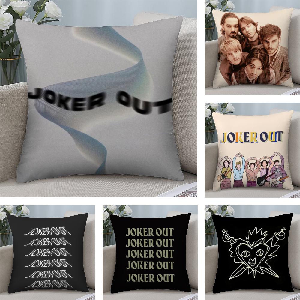 J-Joker O-Out Band Cushion Cover Soft Plush Fabric Double-Sided Printed Sofa Cushion Cover for All Seasons Home Decor Gift