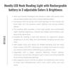 HOMLLY LED Neck Reading Light with 1800mah Rechargeable Battery In 3 Adjustable Colors & Brightness