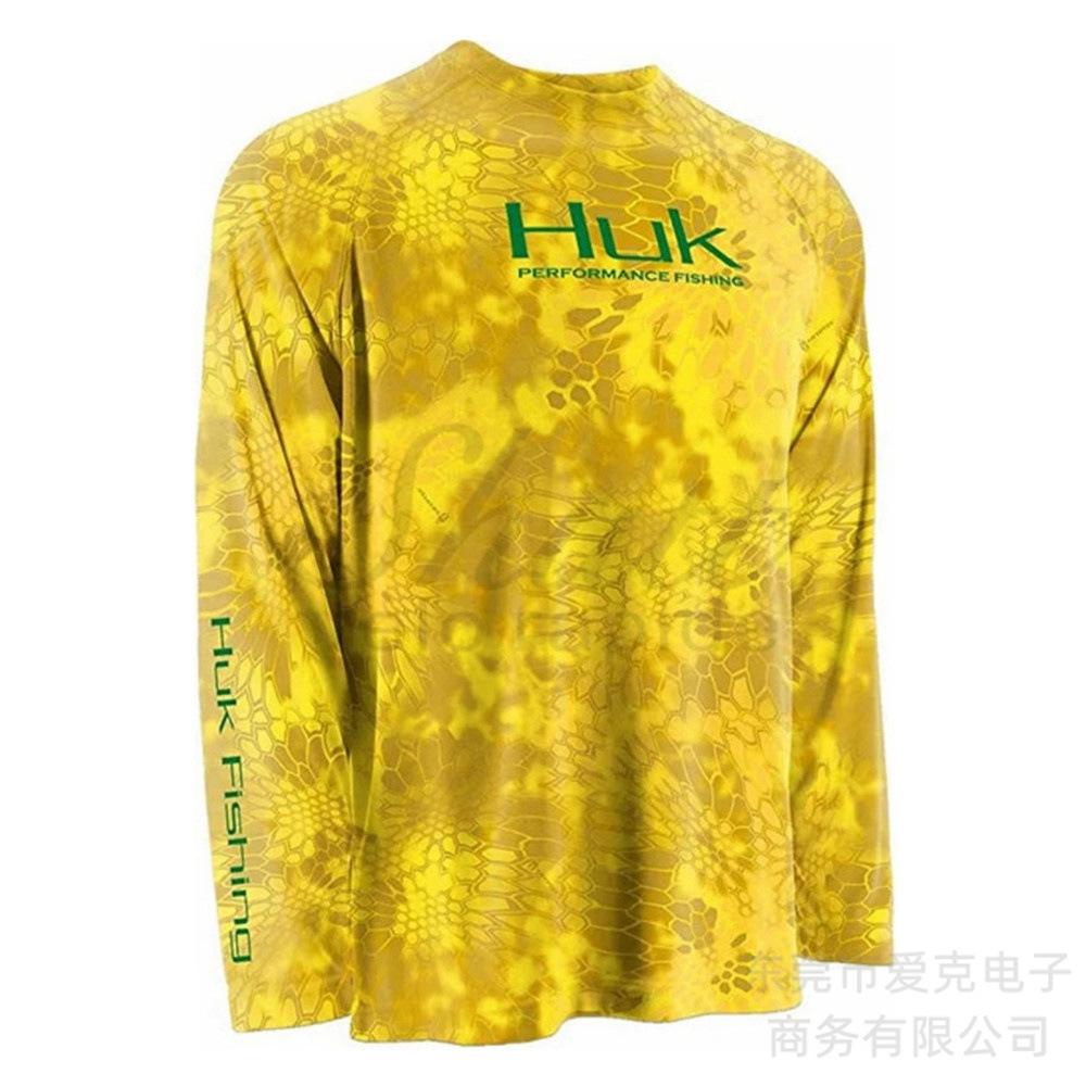 HUK fishing suit sun protection summer outdoor sports long-sleeved Uv protective fishing shirt quick drying top men
