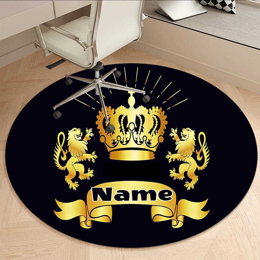 Golden Crown And Lions A Royal Emblem Design Office Carpet Nonslip Carpet Office Chair Mat Design For Home Bedroom Gift Living Roomt6