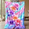 Vibrant Floral and Butterfly Design Theme blanket Lightweight Warm Flannel Blanket Decorative Throw Blanket for Home Decoration