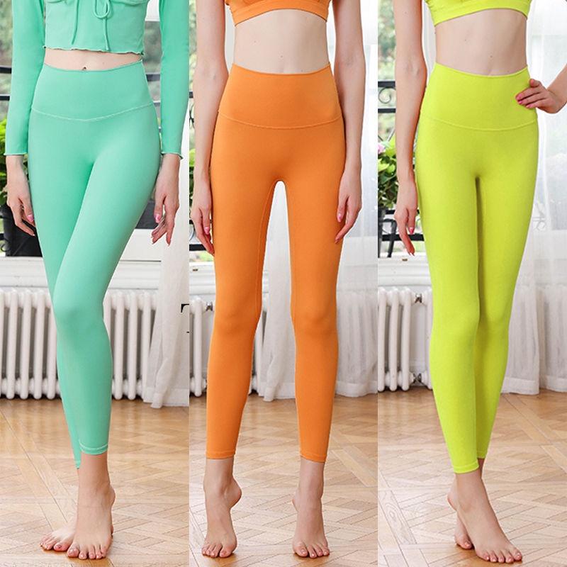 Pantaloni da Yoga Nudi Senza Imbarazzo da Donna a Vita Alta Sollevamento Fianchi Corsa Levigatura Fitness