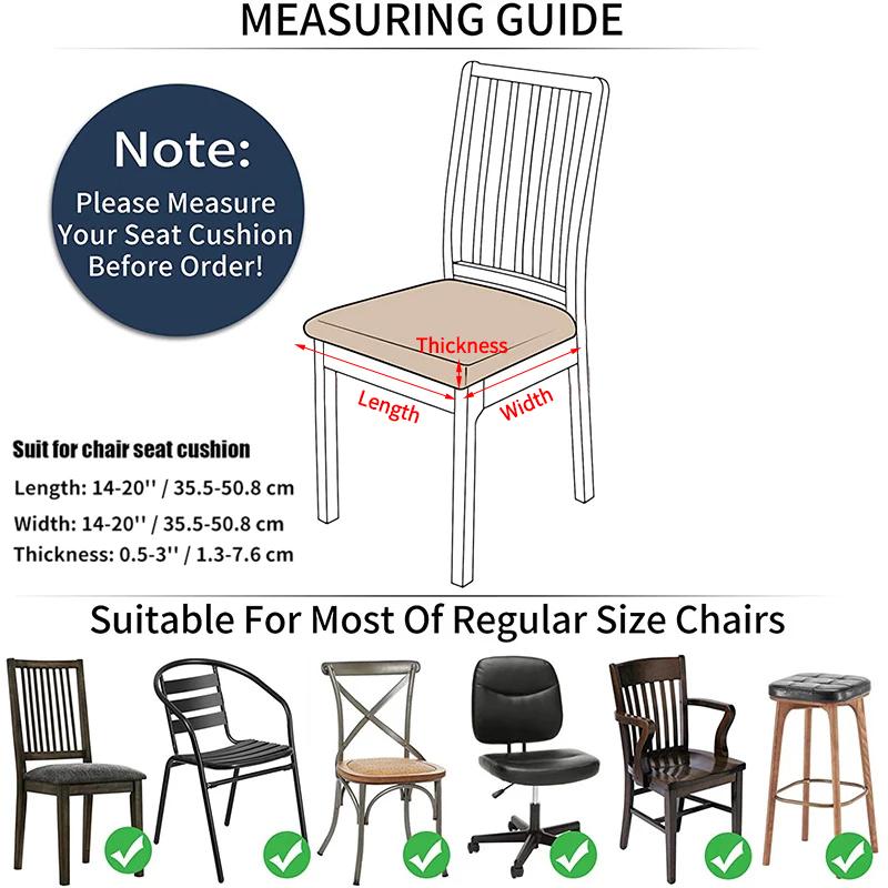 Removable Dining Chair Seat Cover Jacquard Dining Chair Covers Stretch Seat Cushion Slipcover for Kitchen Chairs