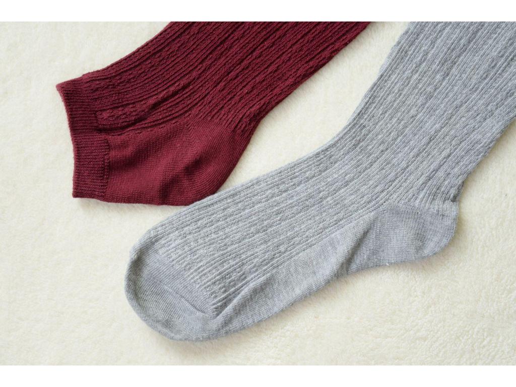 Collant in Maglia 100% Cotone Ispessito Autunno & Inverno con Righe Verticali - Stile Giapponese & Coreano
