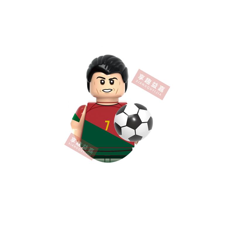 New  Single 4.5CM Soccers Athletics Sportsman Star Building Blocks Cartoon Mini Action Figures Toys For Kids Christmas Gifts