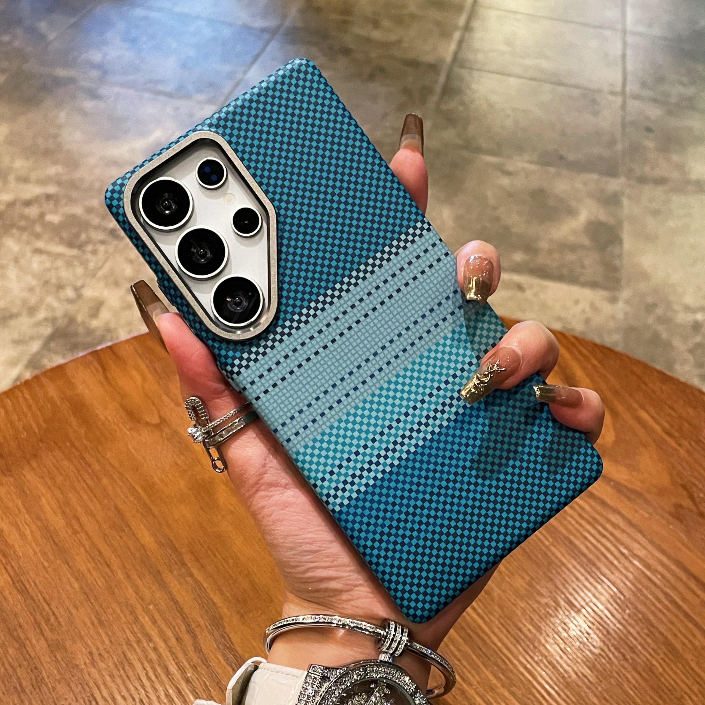 

S25+ Sunset Moonrise Carbon Fiber Phone Case For Samsung Galaxy S25 Ultra Plus Magnetic Slim Creative Thin Premium Kevlar Cover Galaxy S25+ зелений