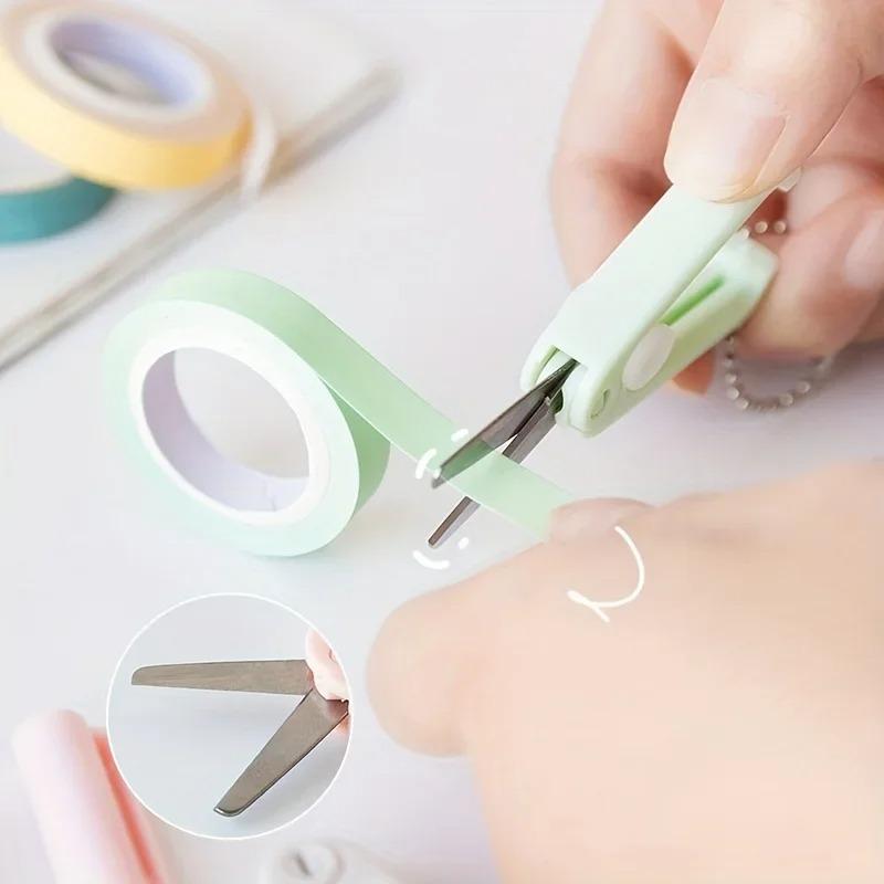 Mini Portable Folding Scissors Colorful Creative Stainless Steel Paper Cuttings Art Office  School  Supplies  Convenient