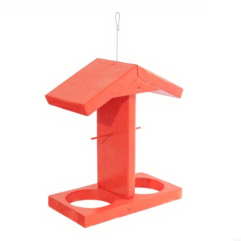 

Clear Fruit Feeders For Birds Hanging Outdoor Decoration Double Container HX6C червоний
