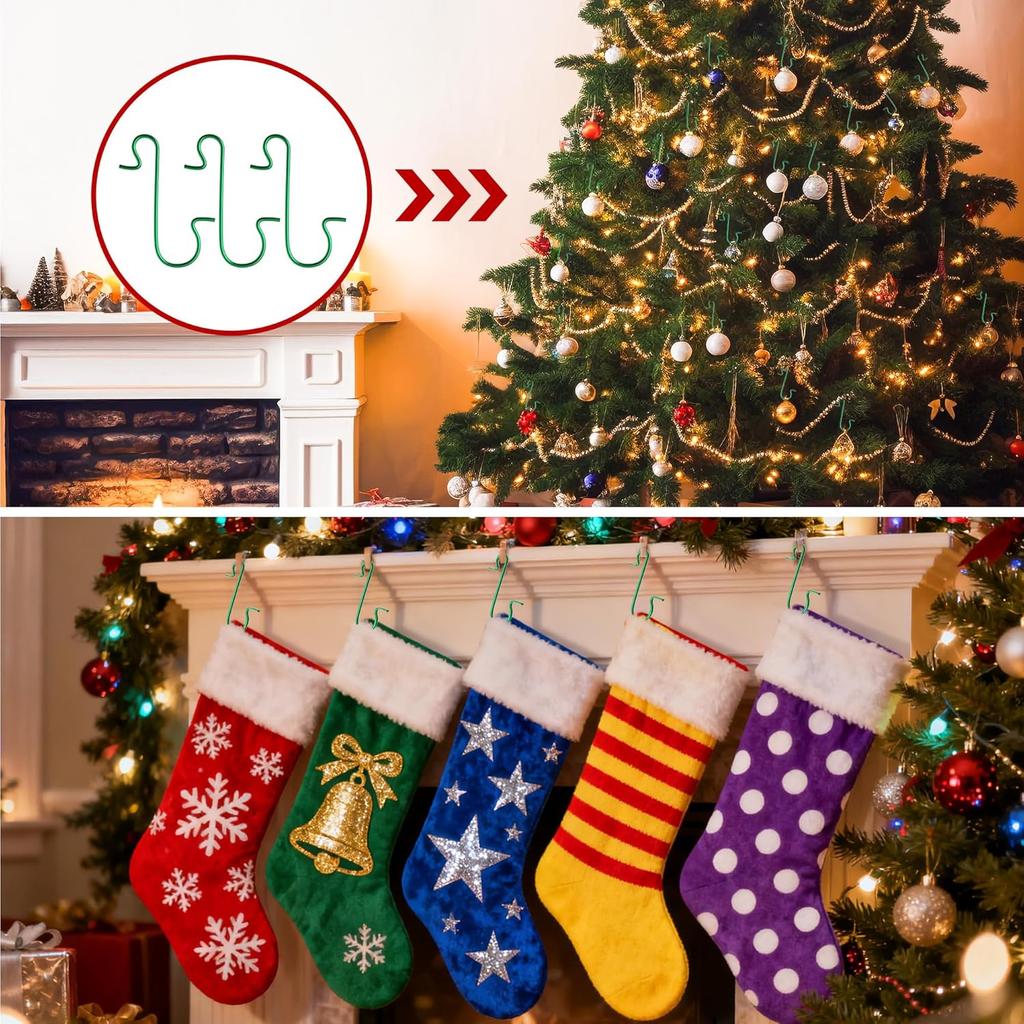 50PCS/100PCS Christmas Hook S-Shaped DIY Xmas Tree Pendant Christmas Decoration Doll Hooks For Home Party Baby Bedroom Accessory