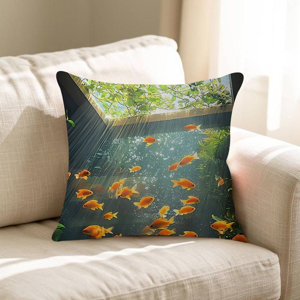 Luckly Koi Goldfish Pillow Anime Pillow Sofa Bed Head Pillow Cover Cushion Cover Fashion