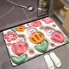 VIKAMA 3D Stereoscopic Vision Fruit Printed Bathroom Mat, Non Slip Absorbent Quick Drying Bath Mat for Bathroom Shower Room