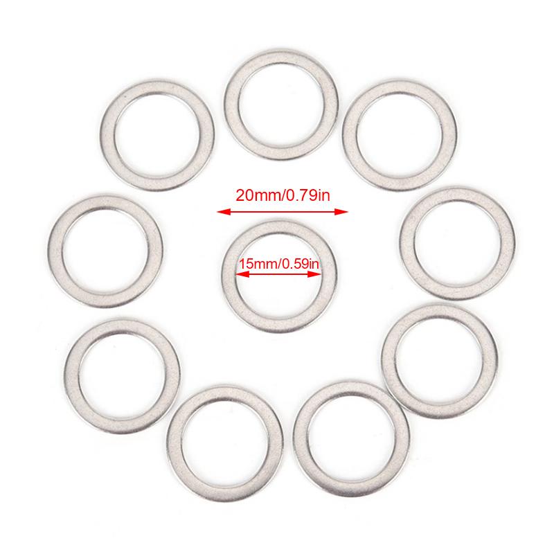 Edelstahl-Ringscheiben 10 Stück 2 cm Edelstahl Fahrradpedal-Spacer Kurbel Radfahren MTB Fahrrad