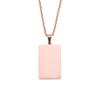 European & American Style Geometric Necklace - Mirror Finish Stainless Steel Rectangle with Laser Logo Option